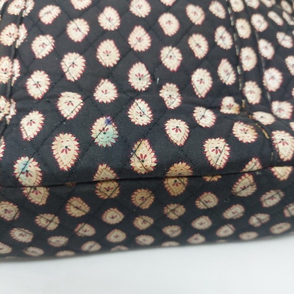 Vera Bradley Villager Tote Classic Black  Red Paisley Print Quilted Shoulder Bag - Picture 6 of 11